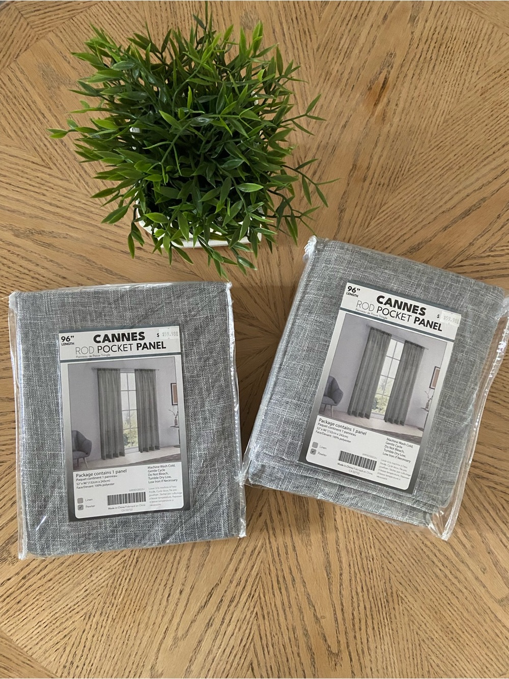 CANNES Rod Pocket Curtain Panel Pair NWT